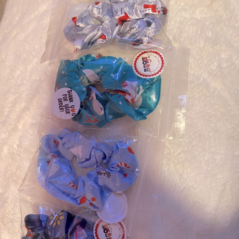 Christmas Scrunchies set of 10- Handmade
